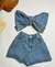 CONJUNTO SHORT + TOP JEANS