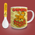 Taza plástica con cuchara - Garfield + nombre personaliado - Palente sublimaciones