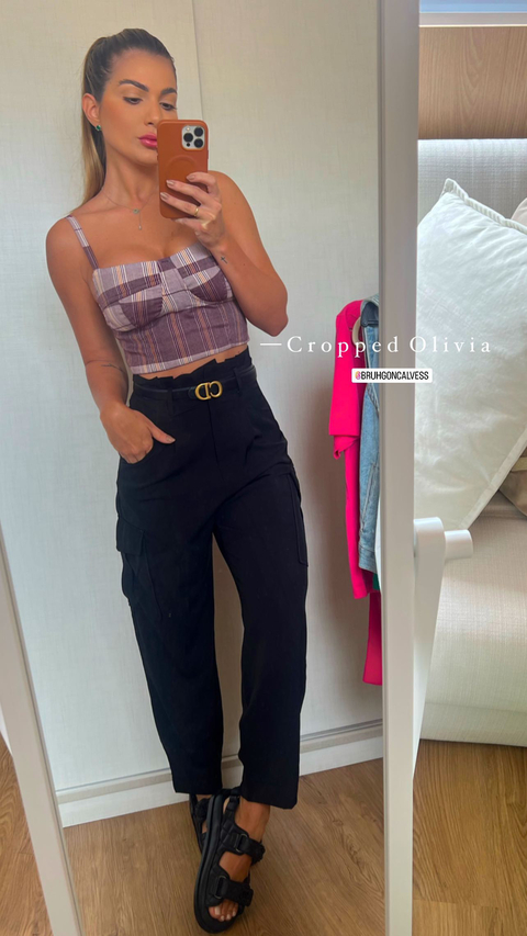 Corselet xadrez decote taça - comprar online
