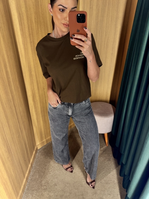 Calça Jeans Pantalona Preta