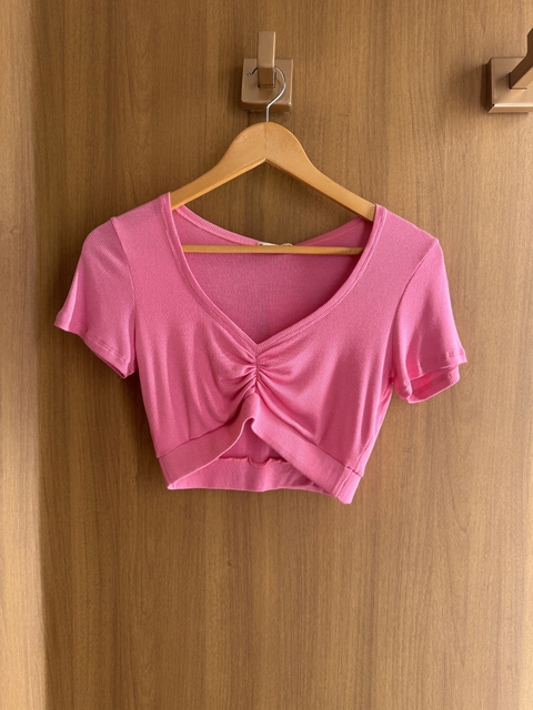 Blusa Cropped manga curta