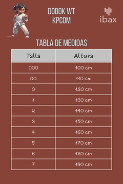 KPCOM - DOBOK WT - Uniforme De Entrenamiento Taekwondo TKD - IBAX