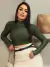 Cropped Blusinha Gola Alta Feminino Manga Longa em Suplex