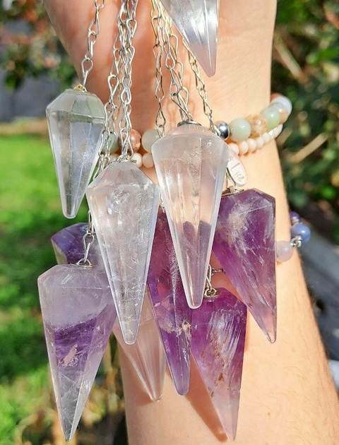 Péndulo Cuarzo Cristal - Amatista - comprar online