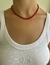 Colar miçanga 4mm vermelho banhado a ouro 18k