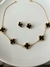 Conjunto trevo preto colar e brinco banhados a ouro 18k na internet