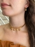 Conjunto chocker aro e brinco búzios banhado a ouro 18k