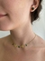 Conjunto trevo com pedra verde banhado a ouro 18k