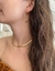 Conjunto flor chocker aro e brinco banhado a ouro 18k - Finnus semijoias
