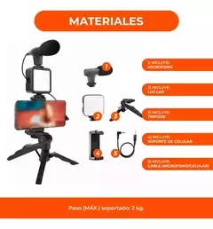 Kit Video Streaming Microfono Tripode Luz Youtube Full - tienda online