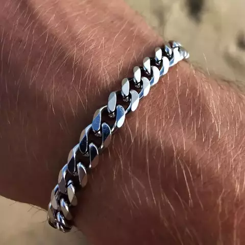 Pulseira masculina de aço inoxidável