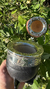 Mate imperial con virola y fleje de alpaca. Cuero negro