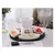 Pote de fondue de chocolate de cerâmica branca com 4 pratos garfos de porcelana - comprar online