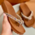 Chinelo Feminino Papete Plataforma Confortável com Pedraria Marrom - comprar online