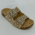 Sandália Feminina Birken Papete Pedraria Fivela Luxo cor Bege/Ouro na internet