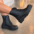 Bota Coturno Feminina Preta Cano Médio Plataforma Anabela Tratorada Moda Inverno Casual Confortável - Rafa Shoes