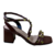 Sandália Feminina Salto Bloco Marrom com Tachinhas Douradas – Elegante, Confortável e Moderna - Rafa Shoes