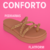 Sandália Feminina Tamanco Papete Flatform Pedraria Luxo Dedinho cor Rosê - comprar online