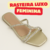 Sandália Feminina Rasteira Trançada Metalizada com Brilhos R490 cor Ouro Light - comprar online