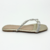 Sandália Feminina Rasteira Trançada Metalizada com Brilhos R490 cor Ouro Light - Rafa Shoes