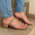Sandália Feminina Salto Baixo Calce Fácil 2 em 1 com Brilhos S805 cor Cobre - Rafa Shoes