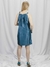 Vestido Bolsão Chantung Azul / Dourado - comprar online