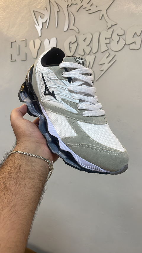 Mizuno Branco Prata Preto