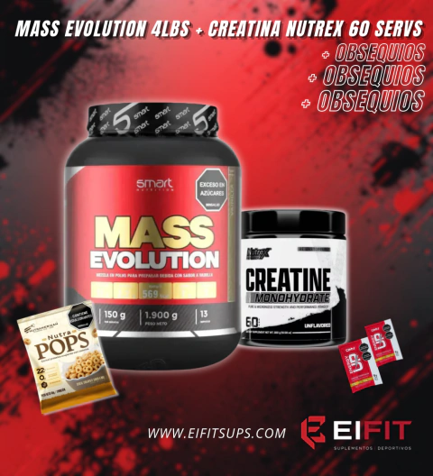 Mass Evolution 4 lbs + Creatina Nutrex 60 servs