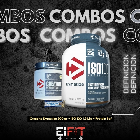 Combo Dymatize ISO 100 + Creatina Dymatize 300 gr + Protein Bar - comprar en línea
