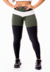 Calça Legging Fitness Academia Preta com Verde Militar e Branco Cintura Alta Levanta Bumbum | REF: SV30