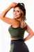 Top Fitness Academia Verde Militar com Viés Preto Cropped | REF: SV19 na internet