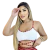 Short Feminino Malha Vermelho Listrado AJustável com Top - loja online