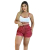 Short Feminino Malha Vermelho Listrado AJustável com Top