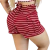 Short Feminino Malha Vermelho Listrado AJustável com Top - Mix & Shopping