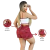 Short Feminino Malha Vermelho Listrado AJustável com Top
