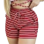 Short Feminino Malha Vermelho Listrado AJustável com Top - comprar online