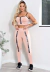 Conjunto Fitness Calça Legging Cintura Alta + Cropped Rose com Elásticos | REF: CCA1