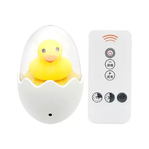 Bonito pato amarelo led night light sensor de controle lâmpada regulável contr