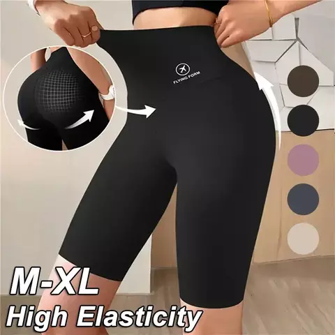 Shorts esportivos para mulheres, leggings de cintura alta, para ciclismo, joggin