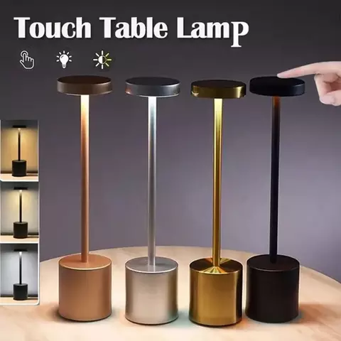 Clássico candeeiro de mesa usb recarregável luz da noite stepless escureciment