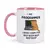 Caneca divertida com gato programador e texto engraçado sobre programação.