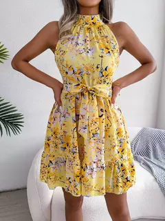 VESTIDO FLORAL SEM MANGA na internet