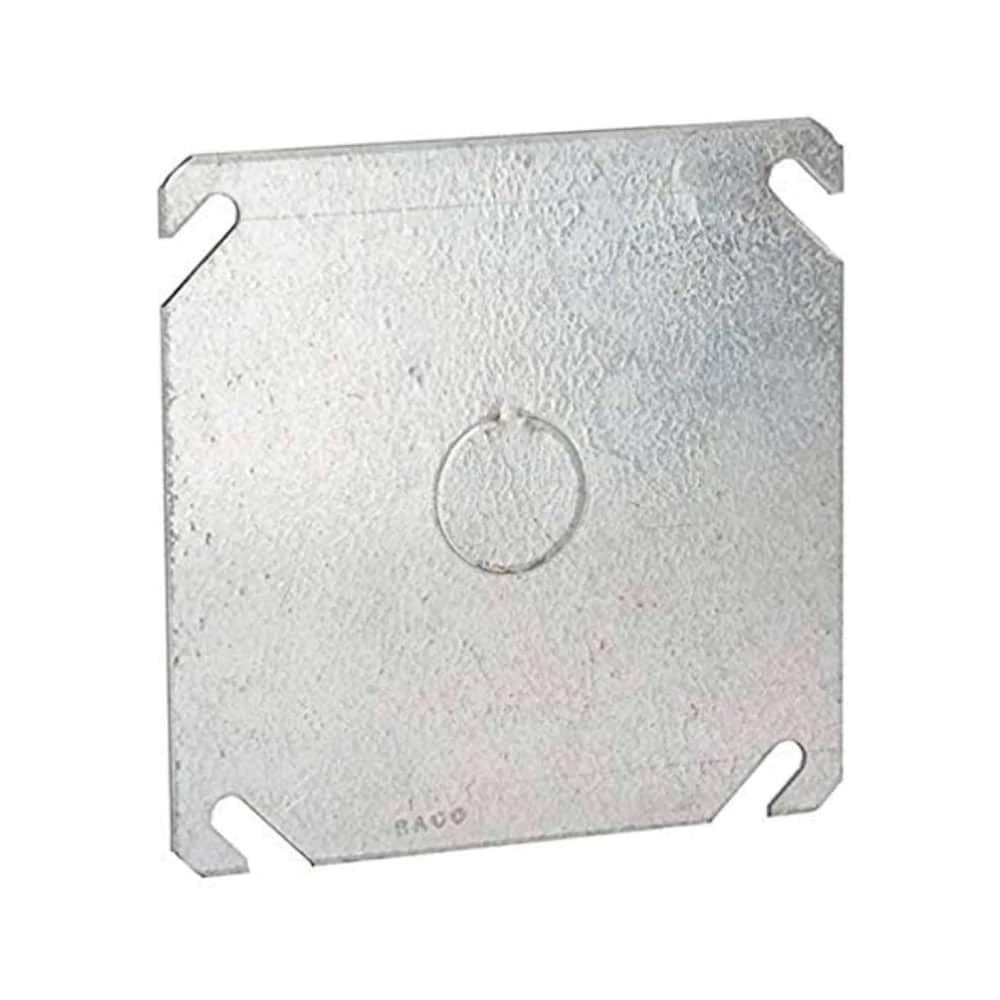 Tapa plana cuadrada de 4″ con entrada de 1/2 Hubbell
