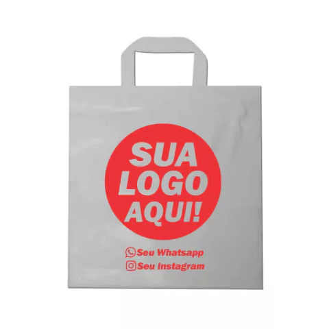 Sacola Alça Fita Personalizada 30x45Cm 250 Unidades - REI DAS SACOLAS