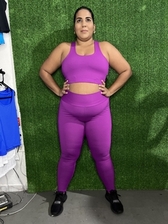 Conjunto Fitness Power Fúcsia Top nadador + Calça coz alto - loja online