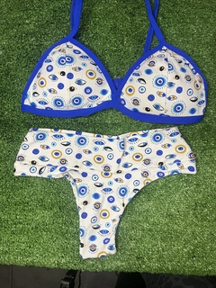 BIQUINI AZUL OLHO GREGO -HOT PANT