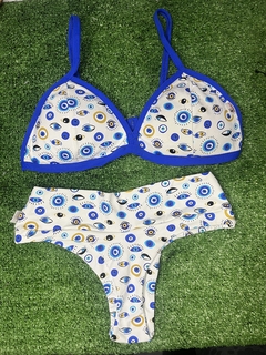 BIQUINI AZUL OLHO GREGO -HOT PANT - comprar online