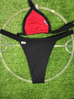 BIQUÍNI DE FITA - PRETO VERMELHO - comprar online