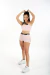 Short Cintura Alta + Cropped Rose com Elástico Conjunto Fitness | REF: CCA3
