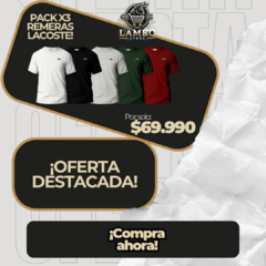 PACK X3 REMERAS LACOSTE - comprar online